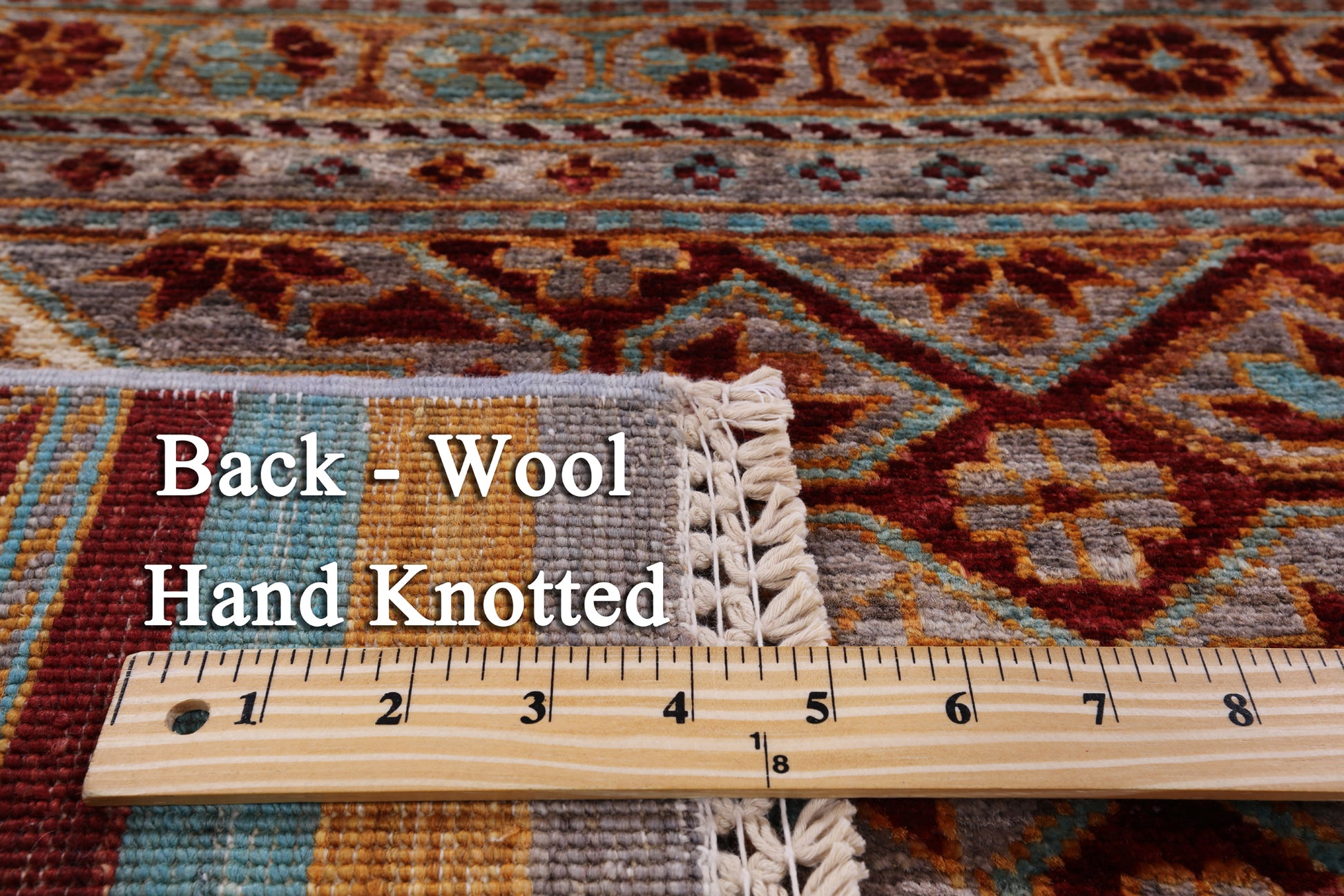 Khorjin Persian Gabbeh Hand Knotted Wool Rug - 5' 7" X 8' 2" - Golden Nile