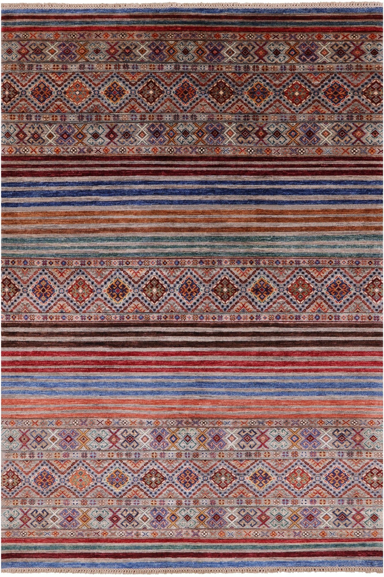 Khorjin Persian Gabbeh Hand Knotted Wool Rug - 5' 7" X 8' 0" - Golden Nile