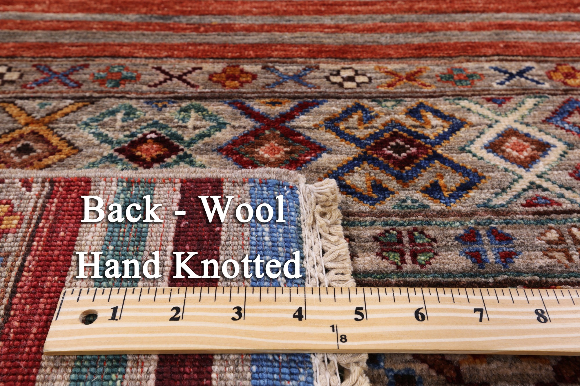 Khorjin Persian Gabbeh Hand Knotted Wool Rug - 5' 7" X 8' 0" - Golden Nile