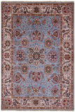 Blue Peshawar Hand Knotted Wool Rug - 5' 6" X 8' 0" - Golden Nile