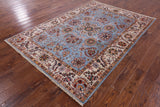 Blue Peshawar Hand Knotted Wool Rug - 5' 6" X 8' 0" - Golden Nile