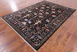 Brown Peshawar Hand Knotted Wool Rug - 5' 7" X 7' 10" - Golden Nile