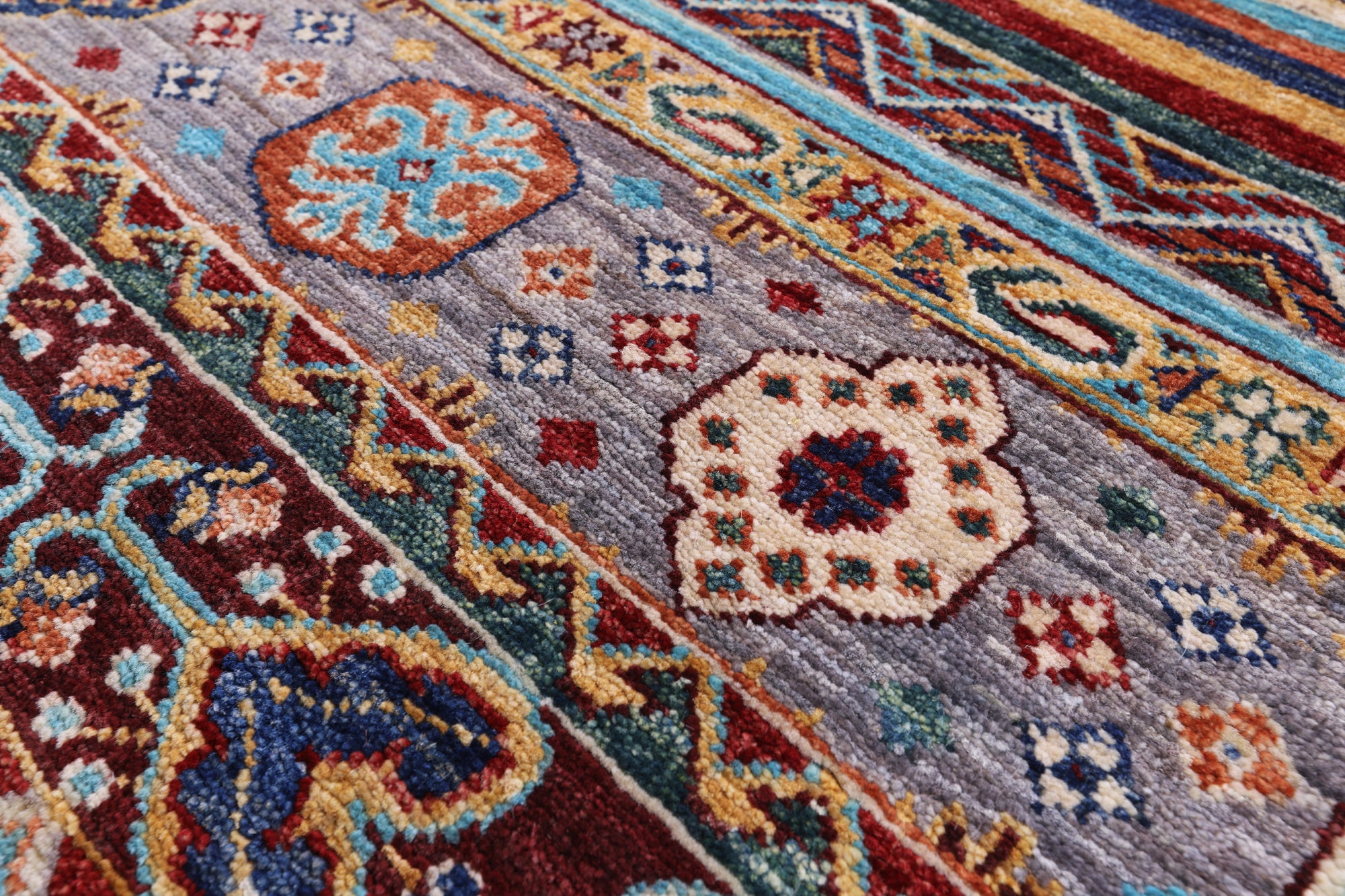 Khorjin Persian Gabbeh Hand Knotted Wool Rug - 5' 0" X 6' 4" - Golden Nile