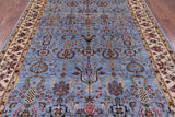 Blue Peshawar Hand Knotted Wool Rug - 6' 10" X 9' 10" - Golden Nile