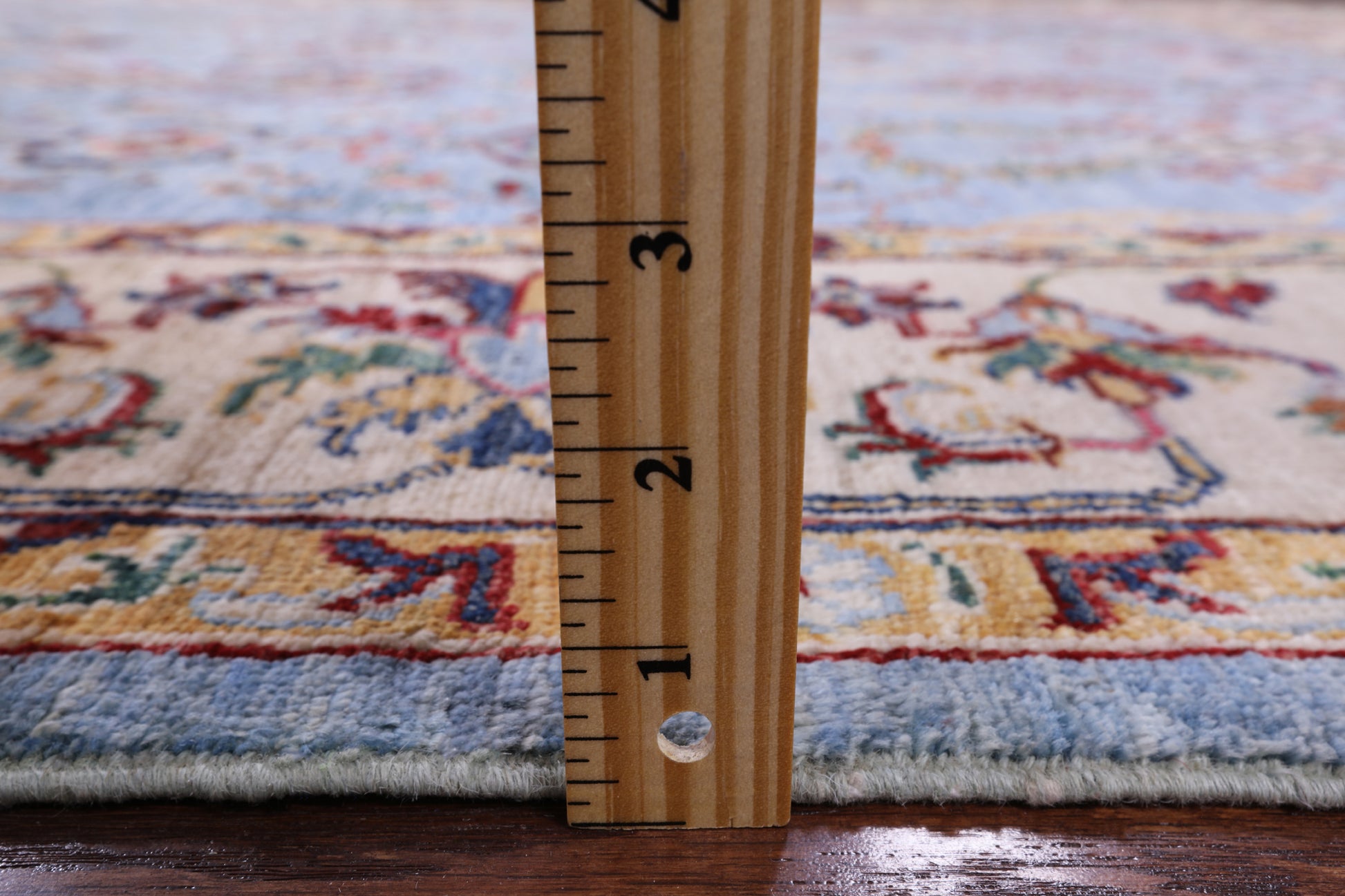 Blue Peshawar Hand Knotted Wool Rug - 6' 10" X 9' 10" - Golden Nile
