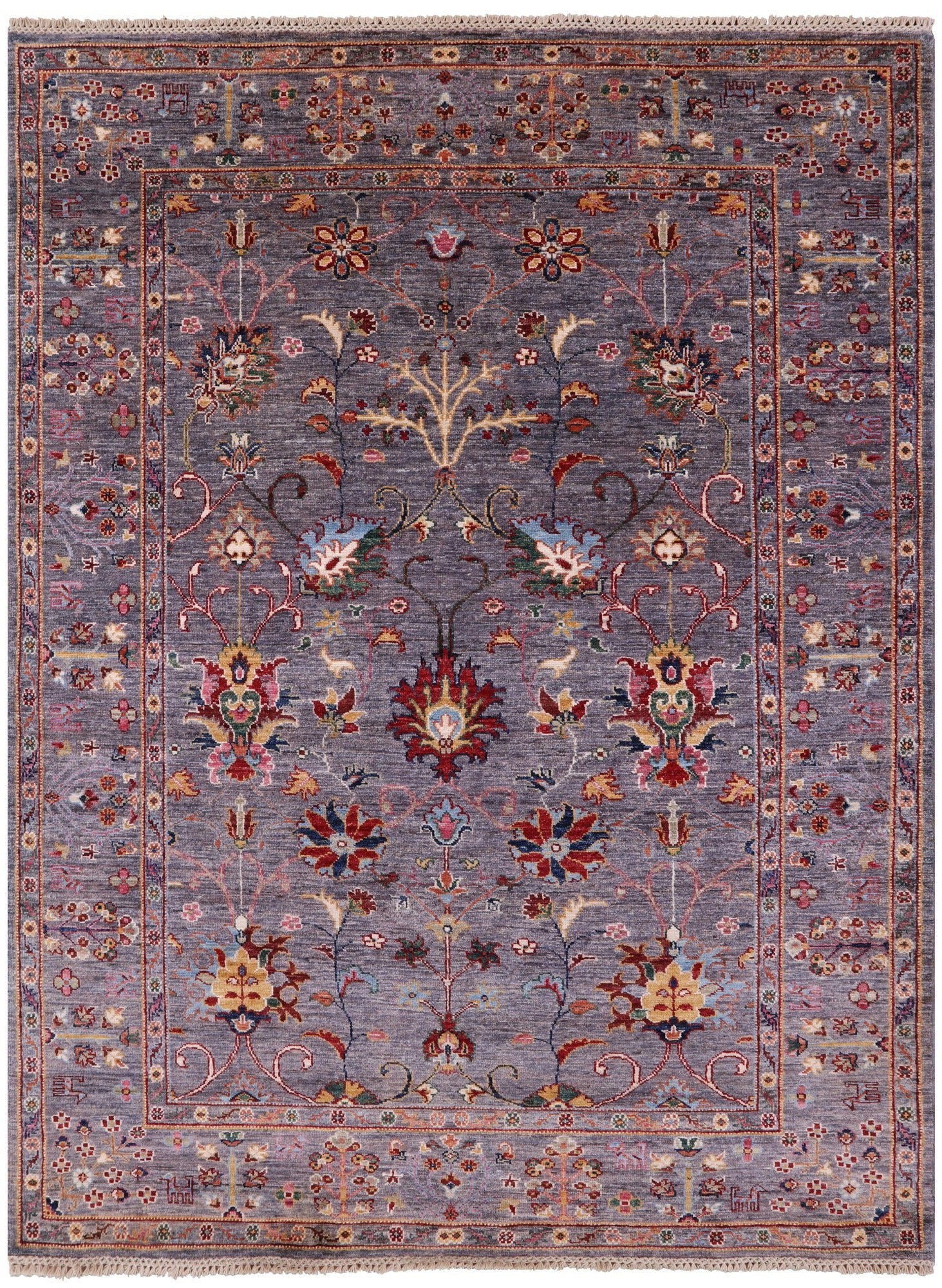 Peshawar Handmade Wool Rug - 5' 1" X 6' 8" - Golden Nile