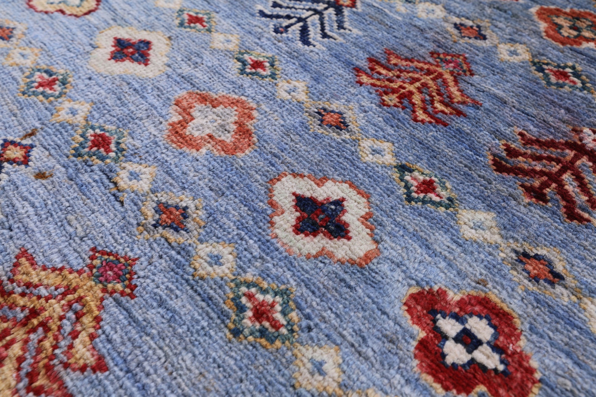 Blue Khorjin Persian Gabbeh Handmade Wool Rug - 4' 11" X 6' 9" - Golden Nile