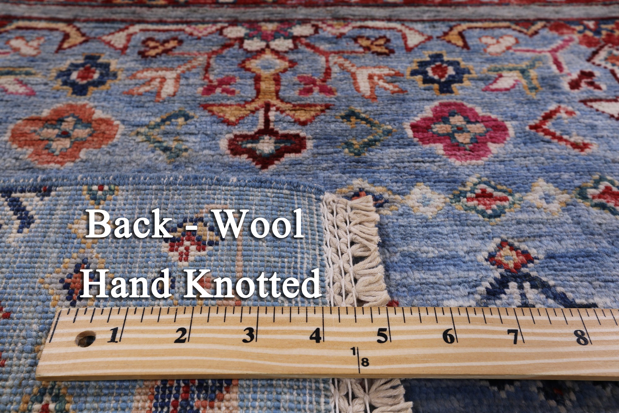 Blue Khorjin Persian Gabbeh Handmade Wool Rug - 4' 11" X 6' 9" - Golden Nile