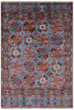 Blue Turkmen Ersari Hand Knotted Wool Rug - 5' 5" X 7' 11" - Golden Nile