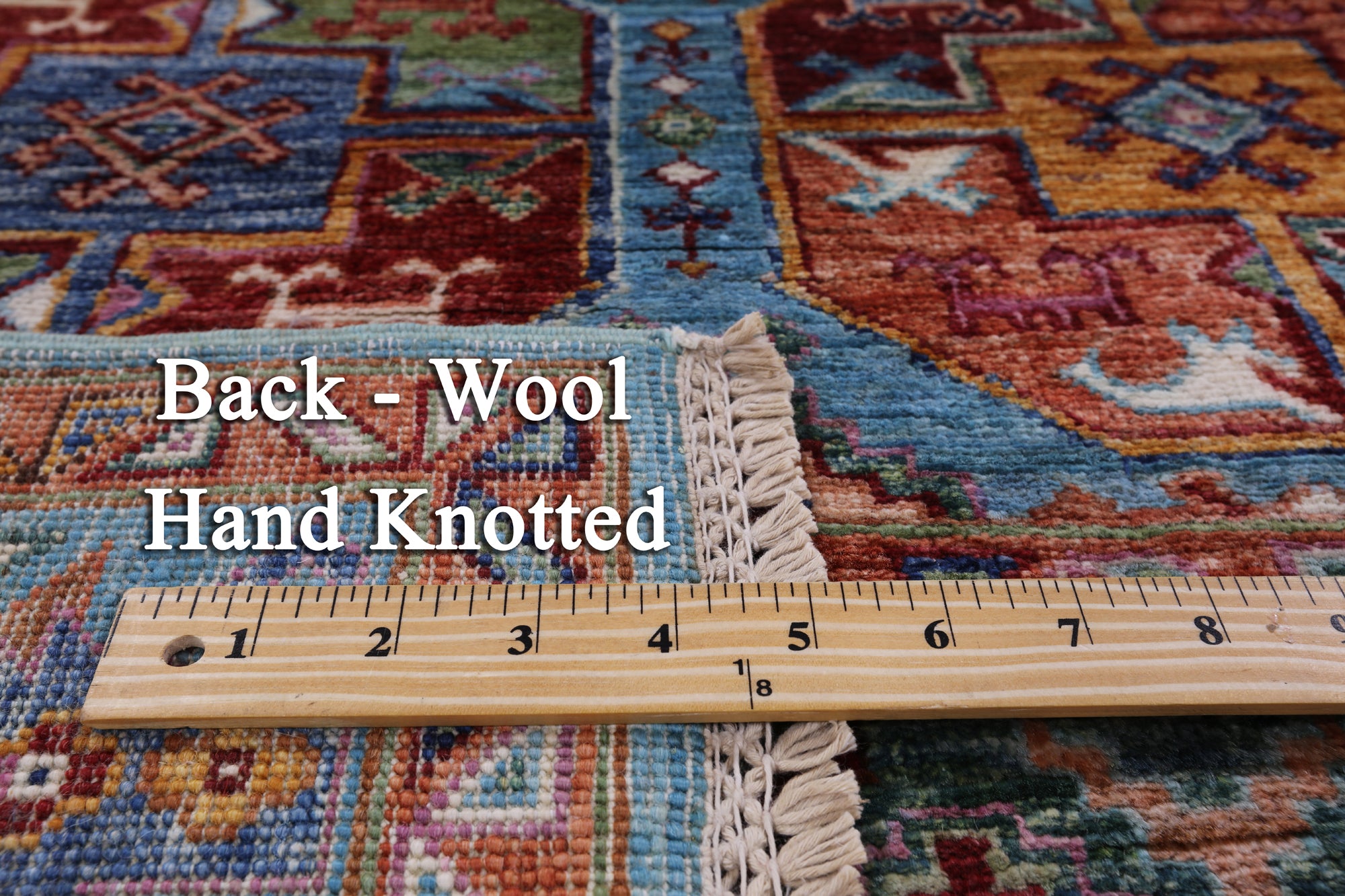 Blue Turkmen Ersari Hand Knotted Wool Rug - 5' 5" X 7' 11" - Golden Nile