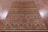 Khorjin Persian Gabbeh Hand Knotted Wool Rug - 4' 11" X 6' 5" - Golden Nile