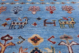 Blue Tribal Persian Gabbeh Hand Knotted Wool Rug - 8' 2" X 11' 6" - Golden Nile