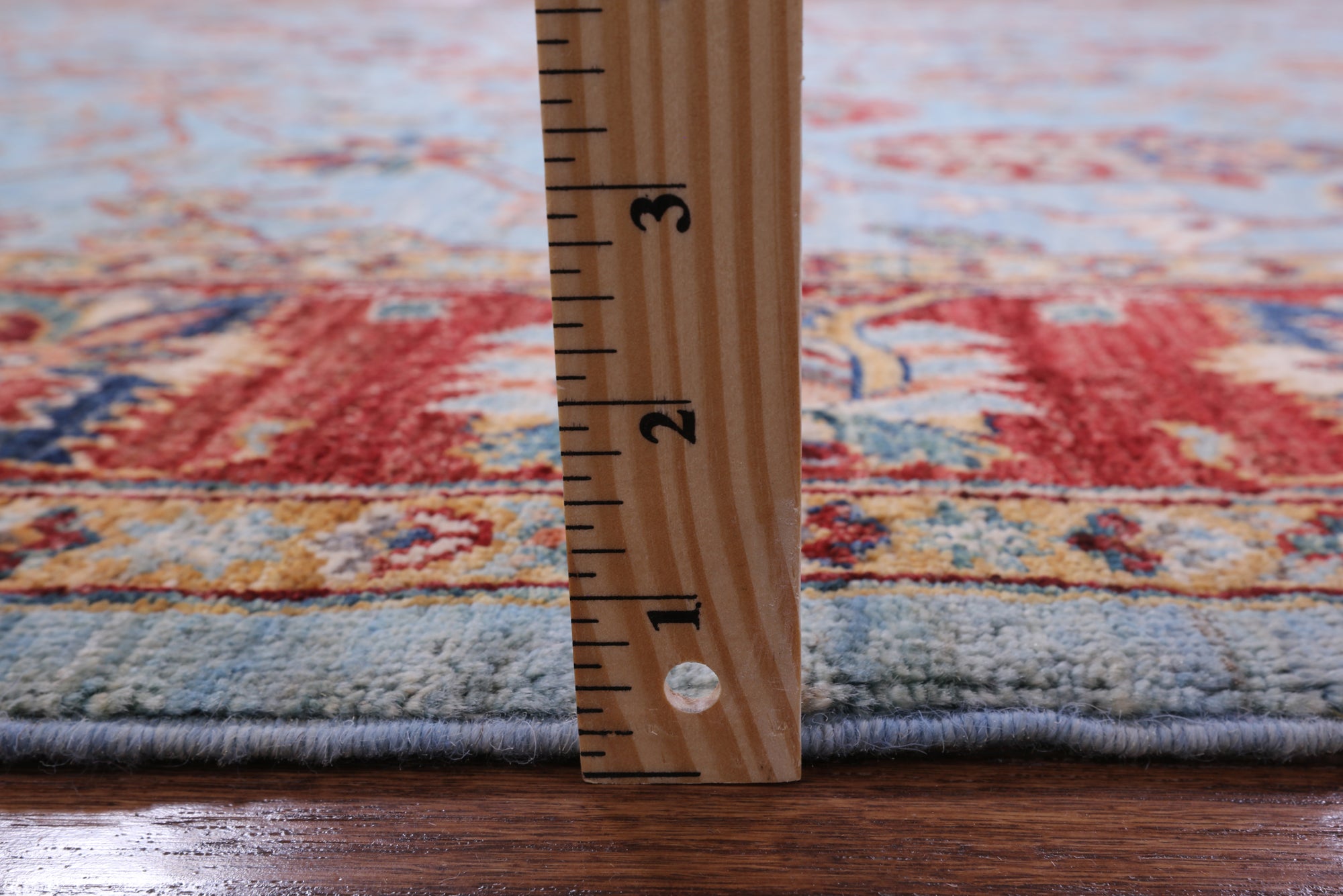 Blue Peshawar Hand Knotted Wool Rug - 8' 1" X 11' 2" - Golden Nile
