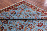 Blue Peshawar Hand Knotted Wool Rug - 8' 1" X 11' 2" - Golden Nile