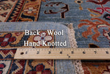 Blue Persian Fine Serapi Hand Knotted Wool Rug - 9' 2" X 11' 10" - Golden Nile