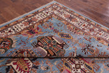 Blue Persian Fine Serapi Hand Knotted Wool Rug - 9' 2" X 11' 10" - Golden Nile