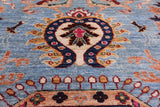 Blue Persian Fine Serapi Hand Knotted Wool Rug - 9' 2" X 11' 10" - Golden Nile