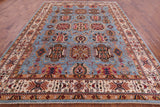 Blue Persian Fine Serapi Hand Knotted Wool Rug - 9' 2" X 11' 10" - Golden Nile