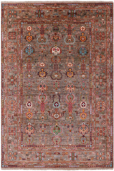 Peshawar Hand Knotted Wool Rug - 6' 8" X 10' 0" - Golden Nile