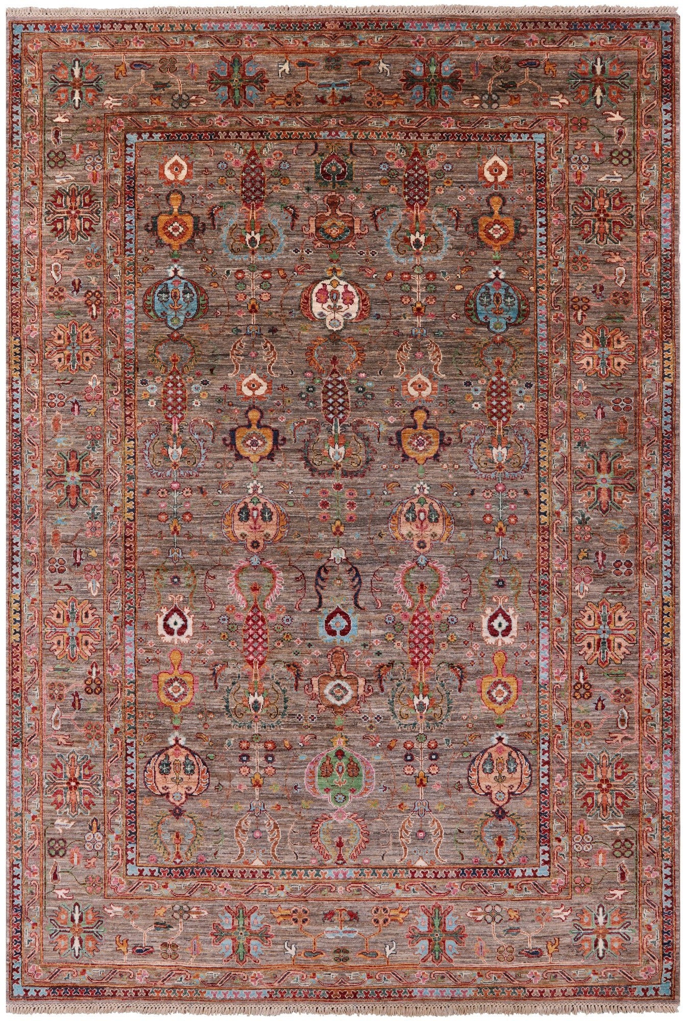 Peshawar Hand Knotted Wool Rug - 6' 8" X 10' 0" - Golden Nile