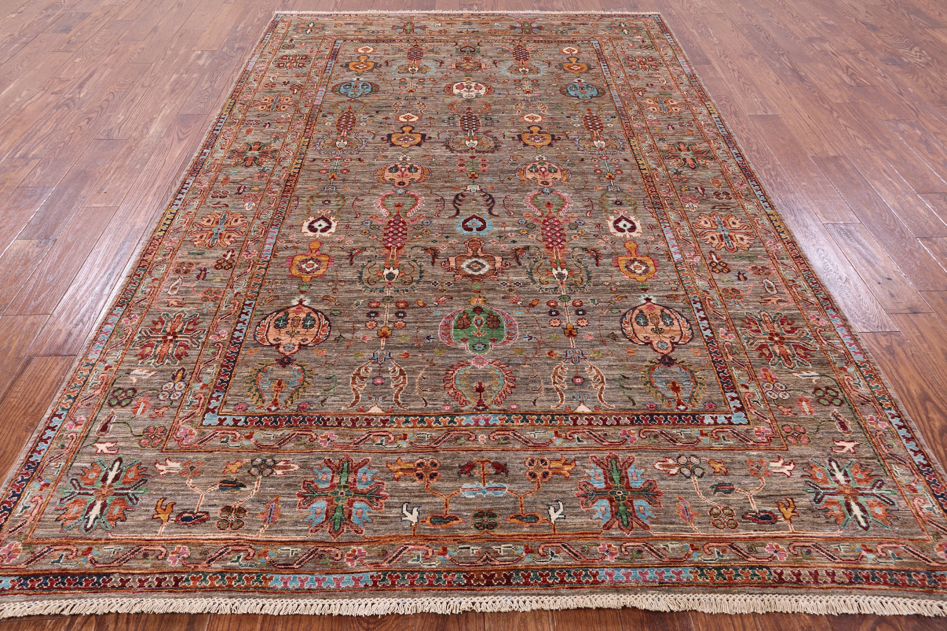 Peshawar Hand Knotted Wool Rug - 6' 8" X 10' 0" - Golden Nile