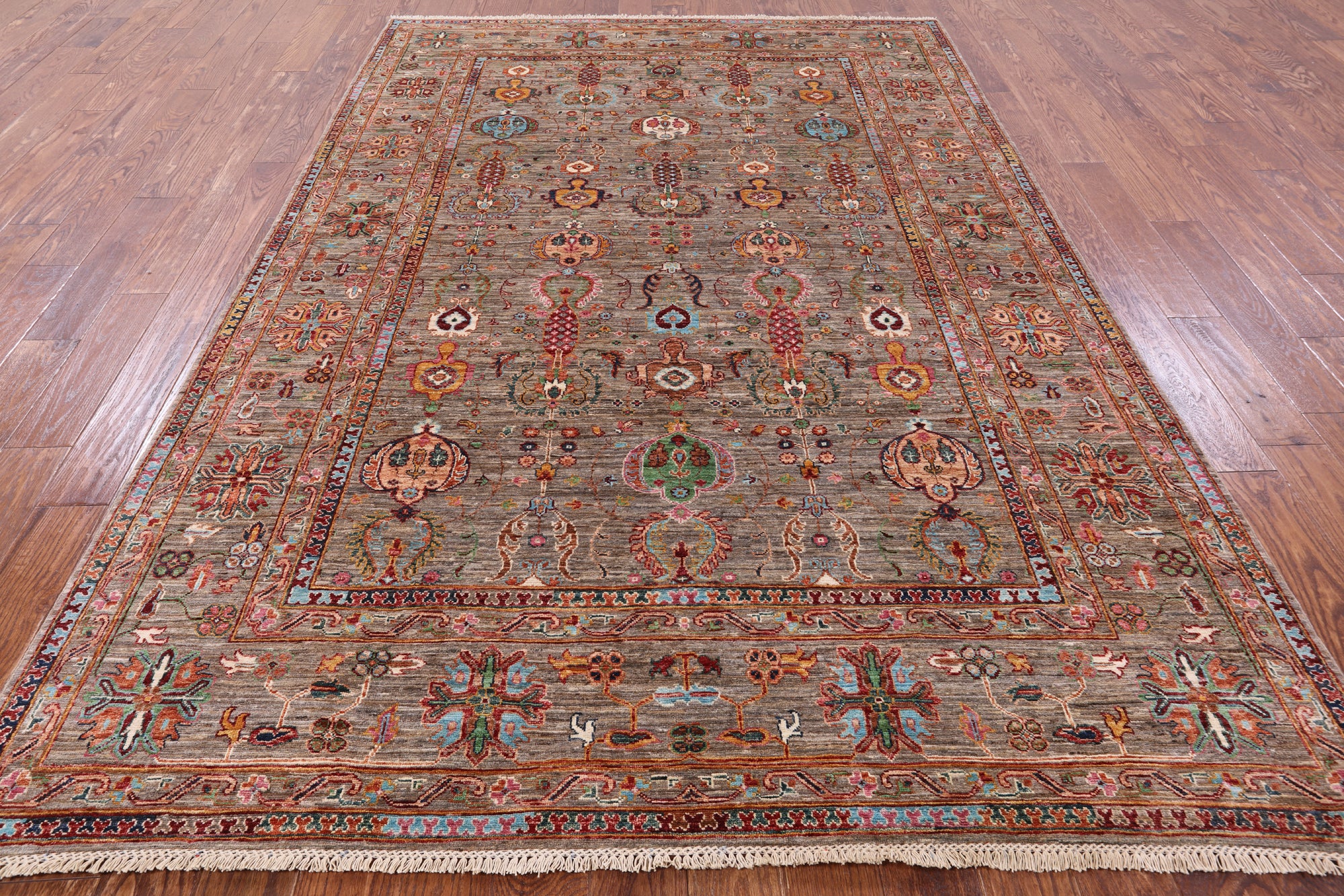 Peshawar Hand Knotted Wool Rug - 6' 8" X 10' 0" - Golden Nile