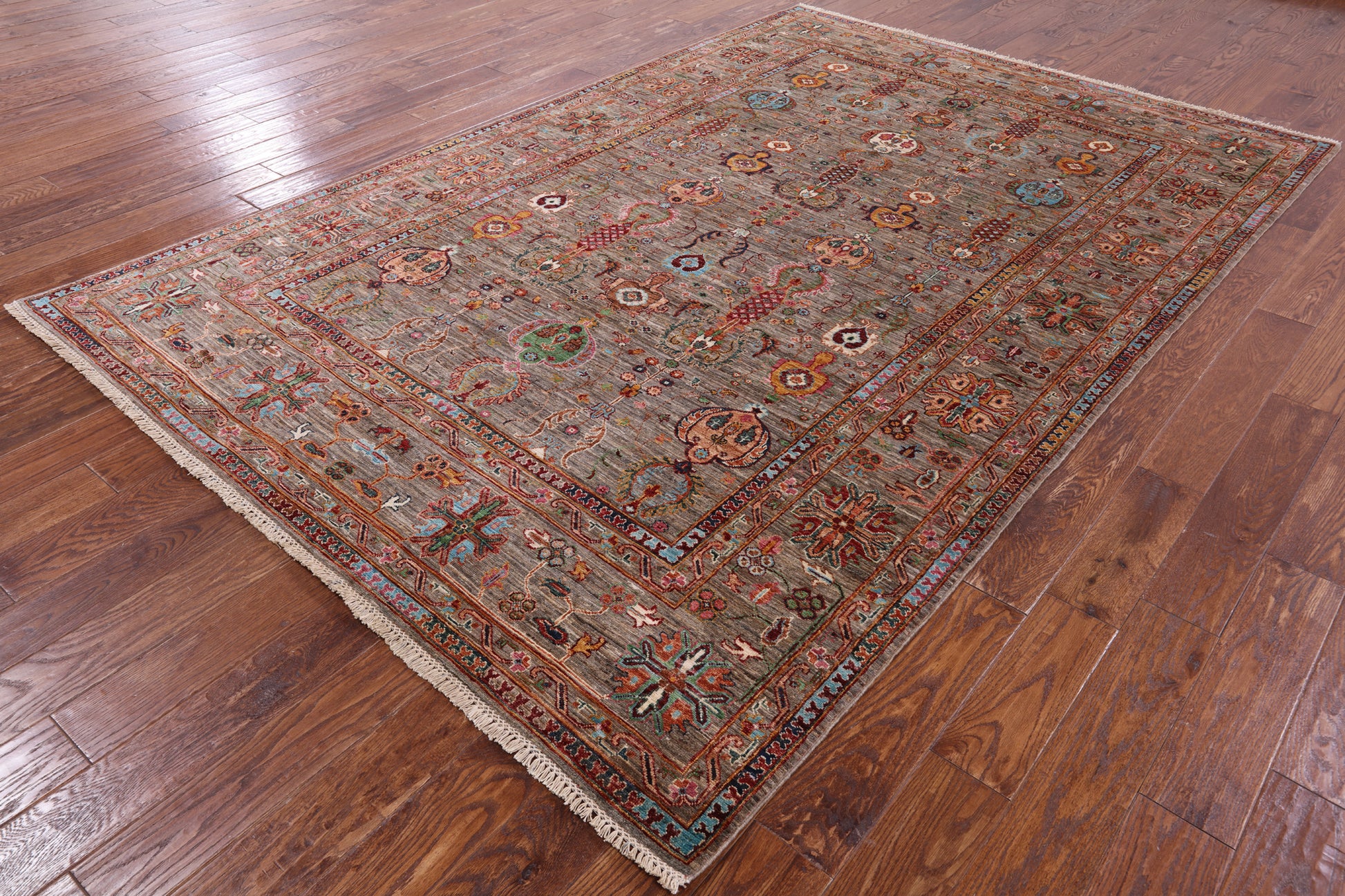 Peshawar Hand Knotted Wool Rug - 6' 8" X 10' 0" - Golden Nile