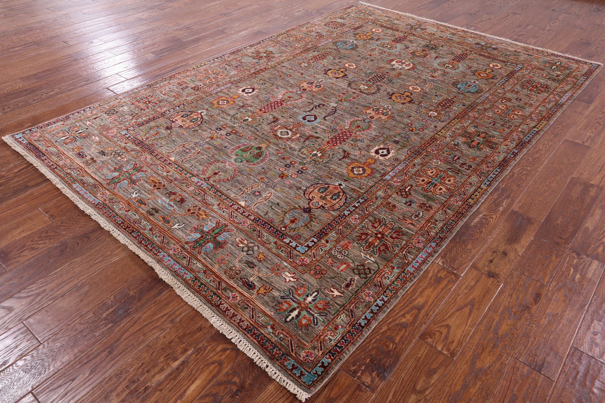Peshawar Hand Knotted Wool Rug - 6' 8" X 10' 0" - Golden Nile