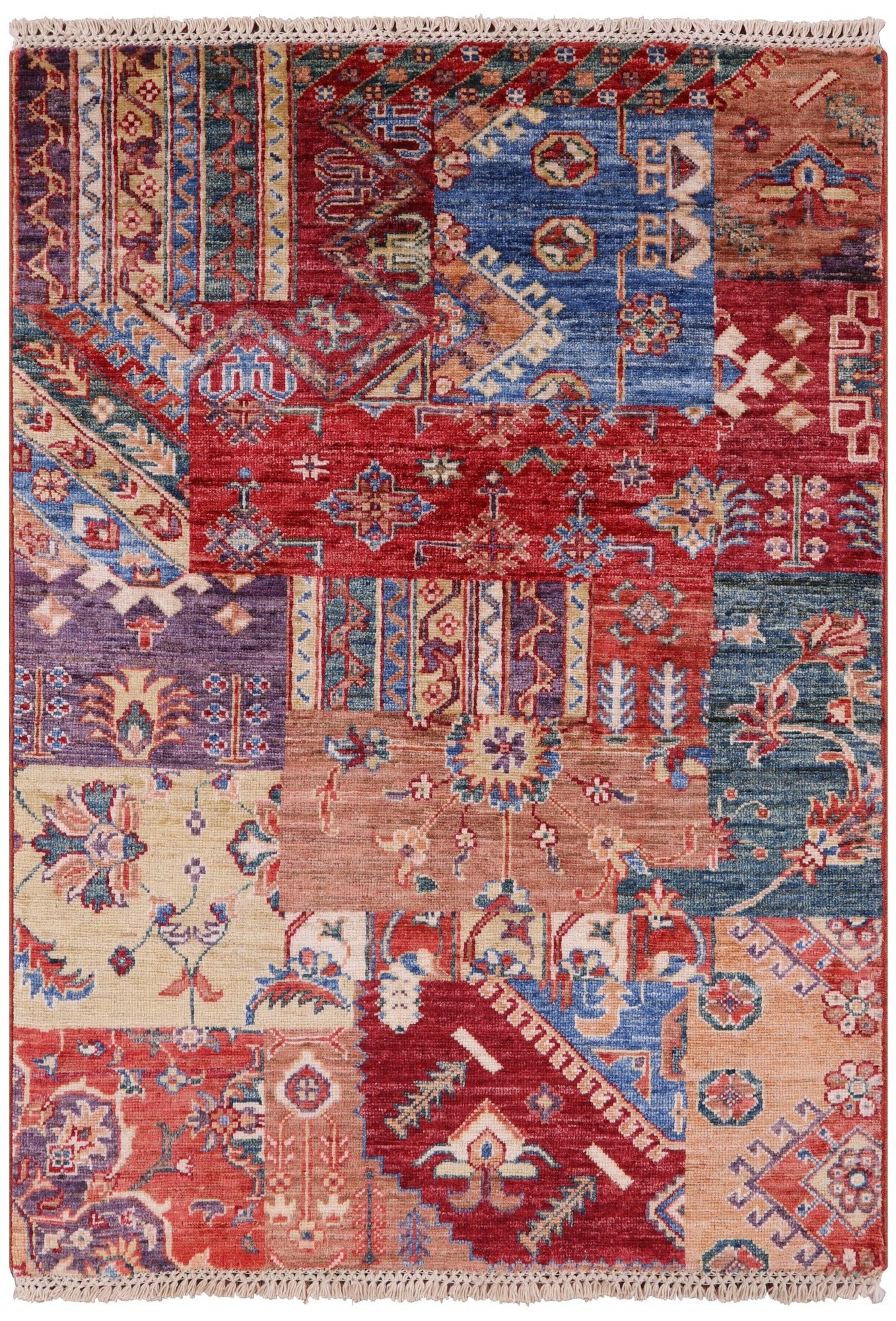 Super Kazak Hand Knotted Wool Rug - 2' 10" X 4' 0" - Golden Nile