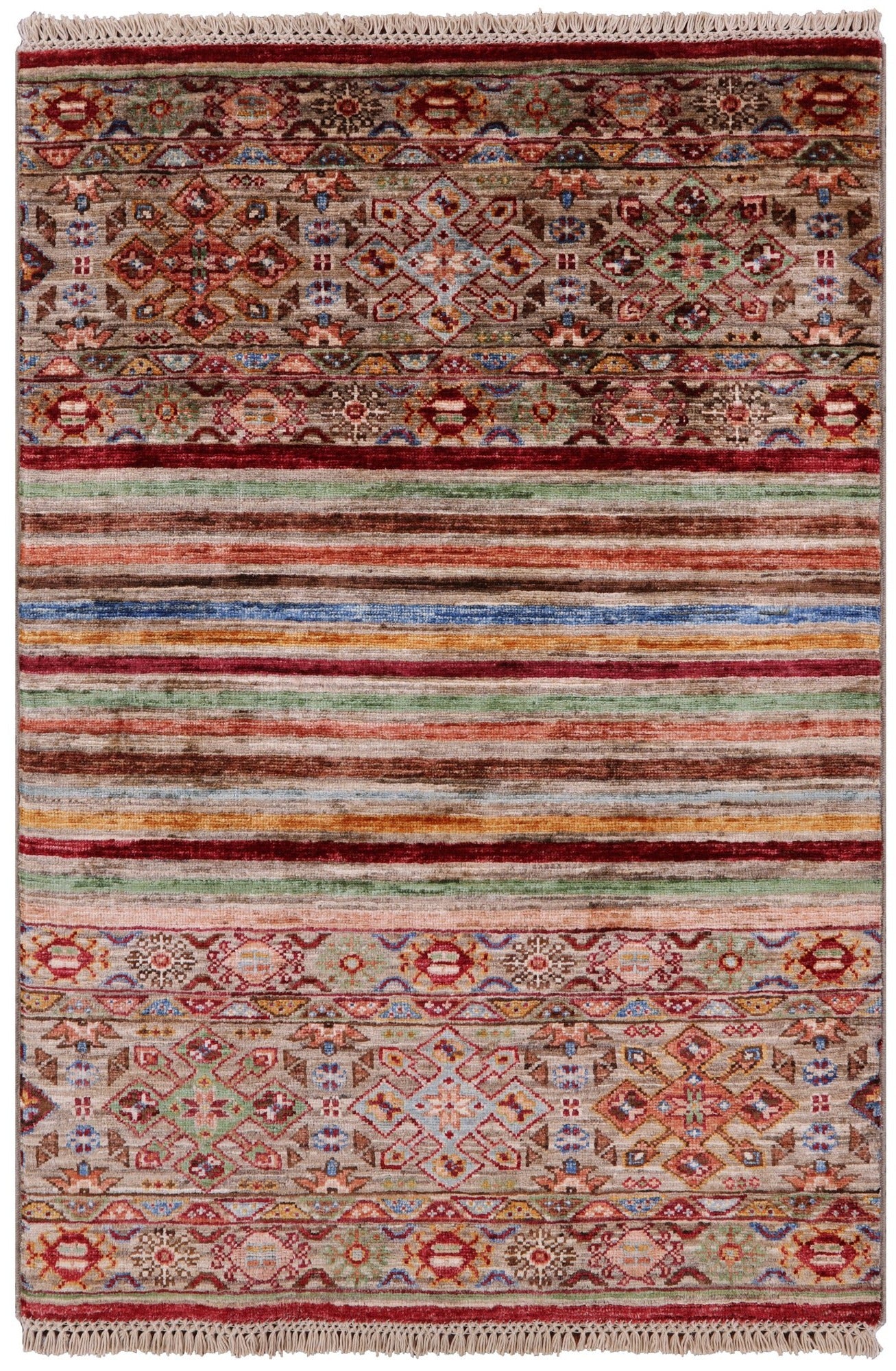 Khorjin Persian Gabbeh Handmade Wool Rug - 2' 7" X 3' 11" - Golden Nile