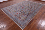 Grey Peshawar Handmade Wool Rug - 8' 9" X 12' 2" - Golden Nile