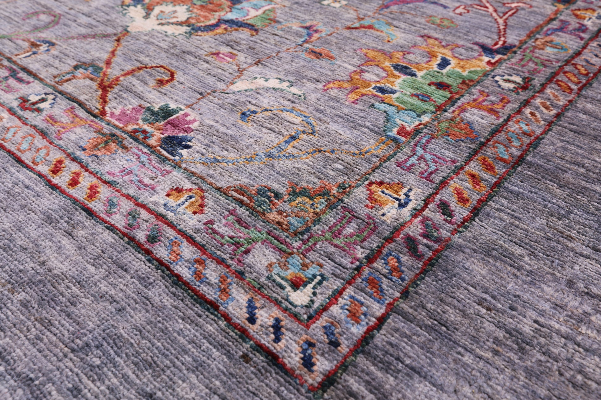 Grey Peshawar Handmade Wool Rug - 8' 9" X 12' 2" - Golden Nile