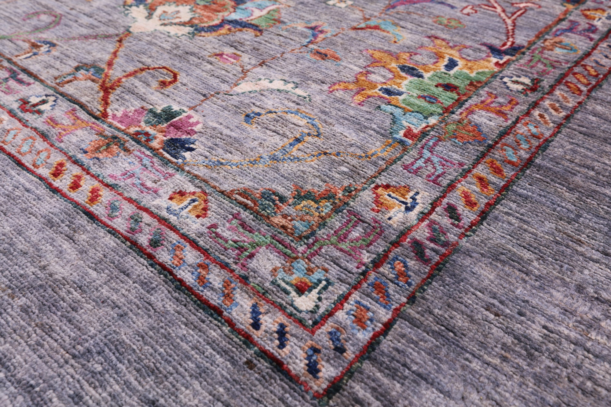 Grey Peshawar Handmade Wool Rug - 8' 9" X 12' 2" - Golden Nile