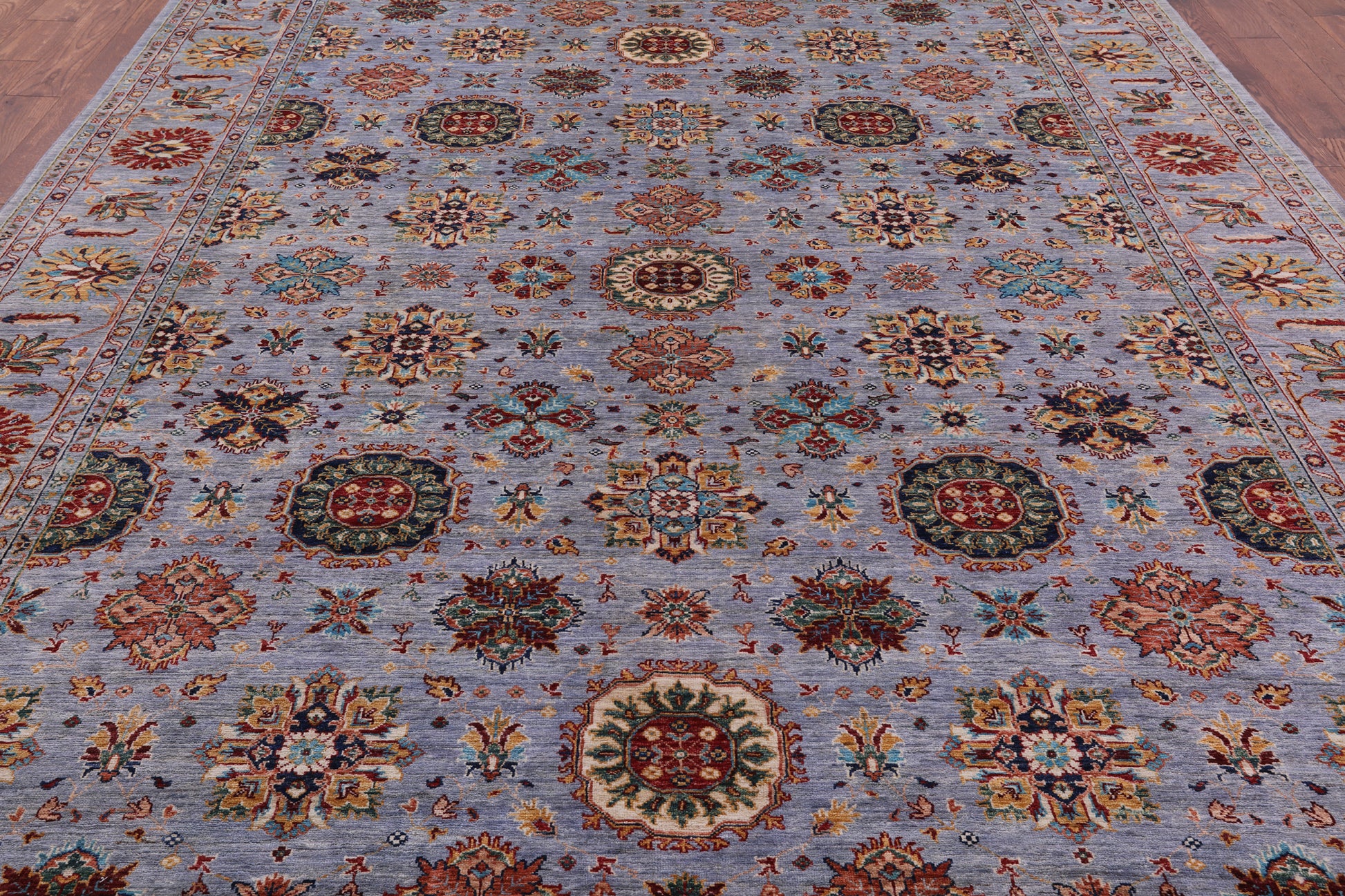 Peshawar Hand Knotted Wool Rug - 9' 1" X 11' 9" - Golden Nile
