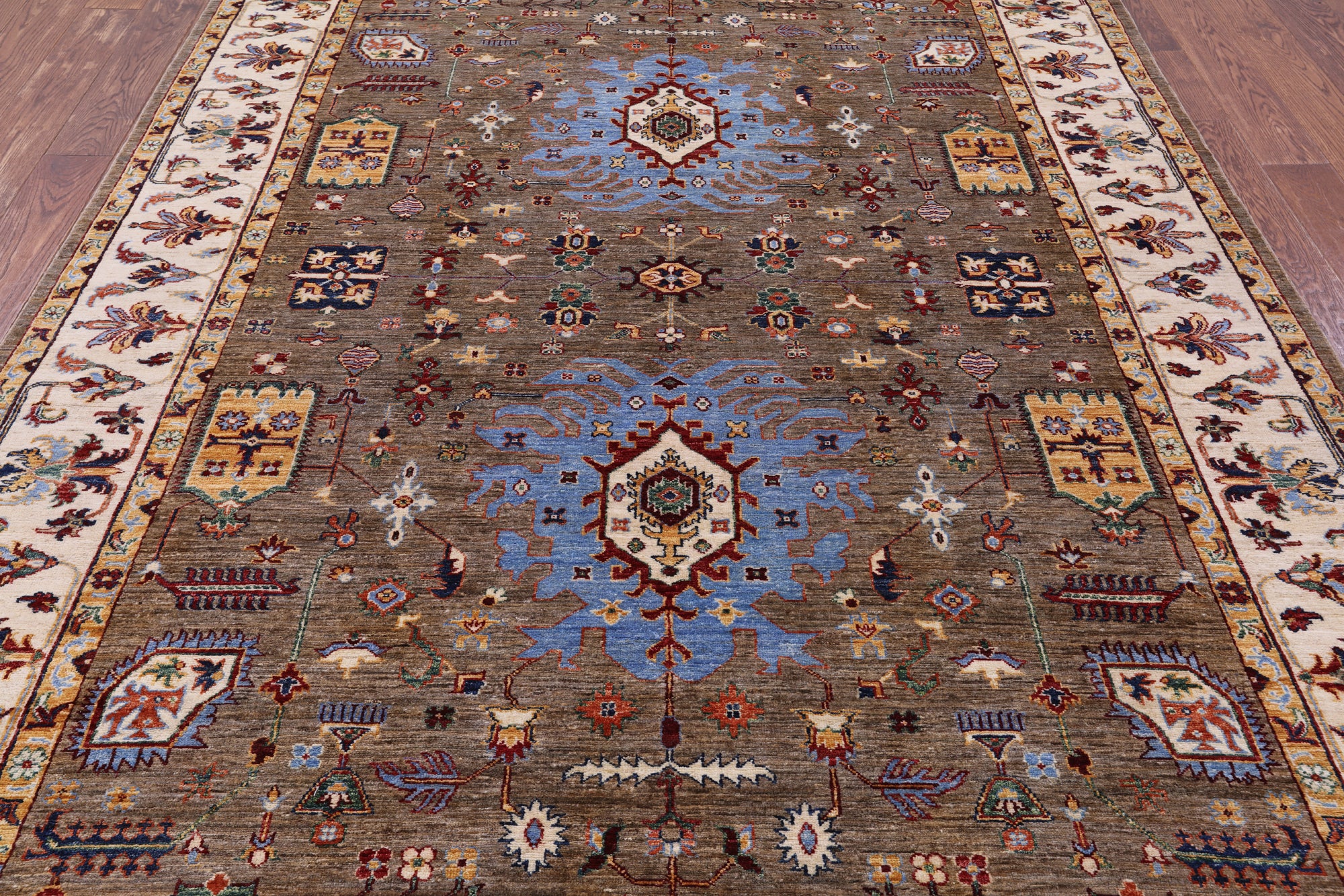 Peshawar Handmade Wool Rug - 6' 10" X 9' 9" - Golden Nile