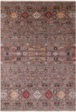 Khorjin Persian Gabbeh Handmade Wool Rug - 6' 8" X 9' 10" - Golden Nile