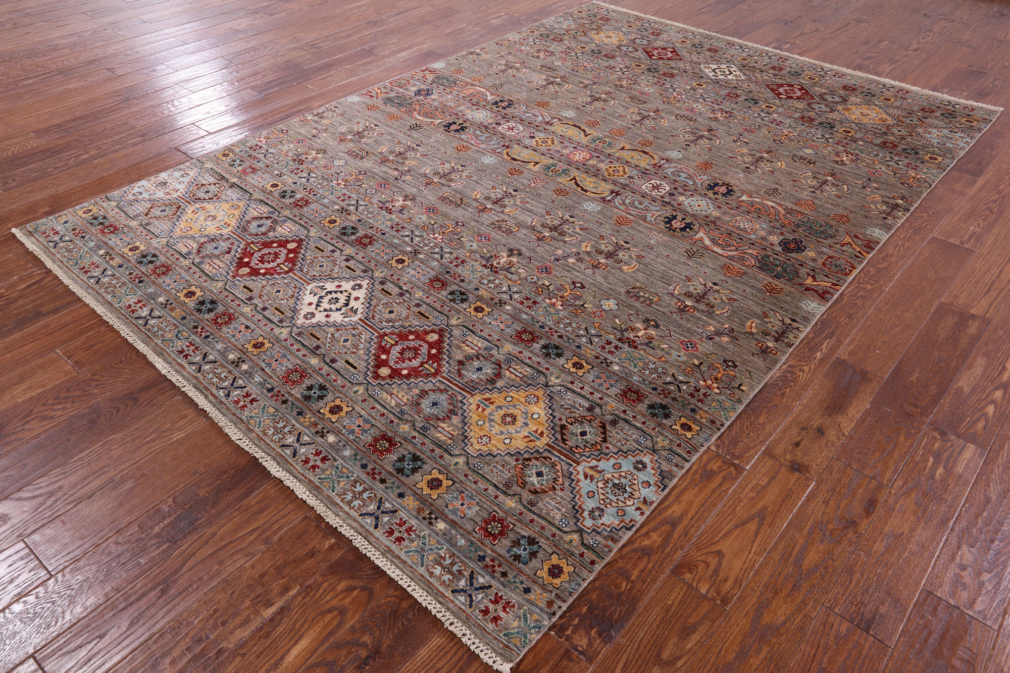 Khorjin Persian Gabbeh Handmade Wool Rug - 6' 8" X 9' 10" - Golden Nile