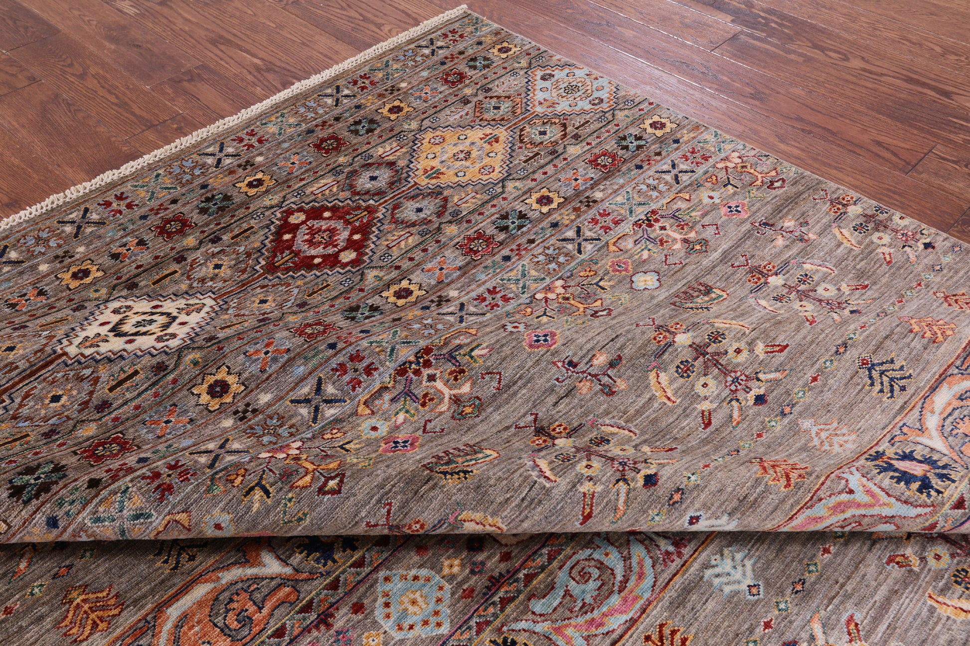 Khorjin Persian Gabbeh Handmade Wool Rug - 6' 8" X 9' 10" - Golden Nile
