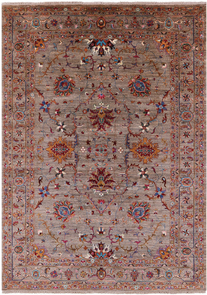 Peshawar Hand Knotted Wool Rug - 6' 9" X 9' 6" - Golden Nile