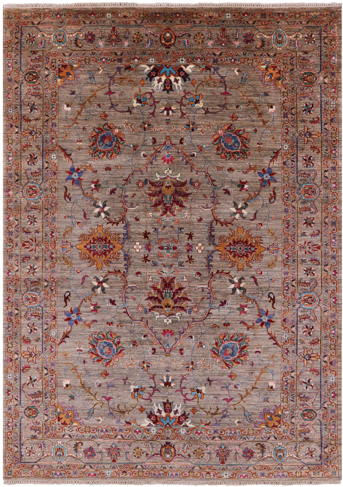 Peshawar Hand Knotted Wool Rug - 6' 9" X 9' 6" - Golden Nile