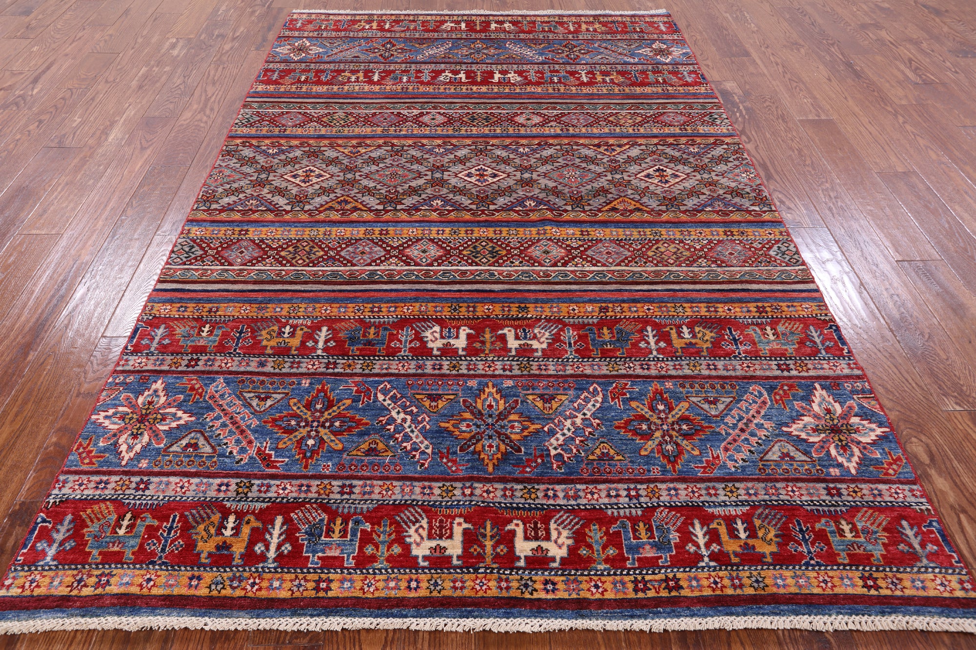 Tribal Persian Gabbeh Hand Knotted Wool Rug - 5' 8" X 8' 4" - Golden Nile