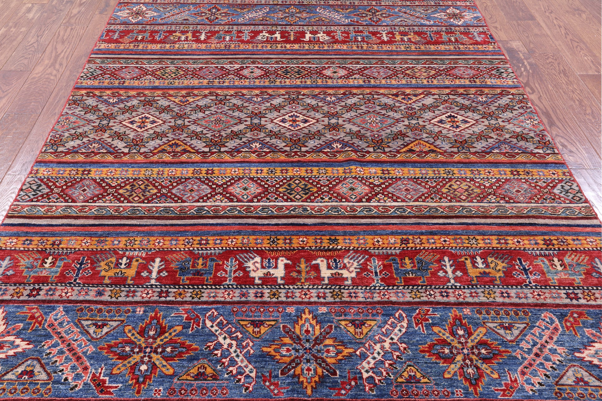 Tribal Persian Gabbeh Hand Knotted Wool Rug - 5' 8" X 8' 4" - Golden Nile