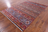 Tribal Persian Gabbeh Hand Knotted Wool Rug - 5' 8" X 8' 4" - Golden Nile
