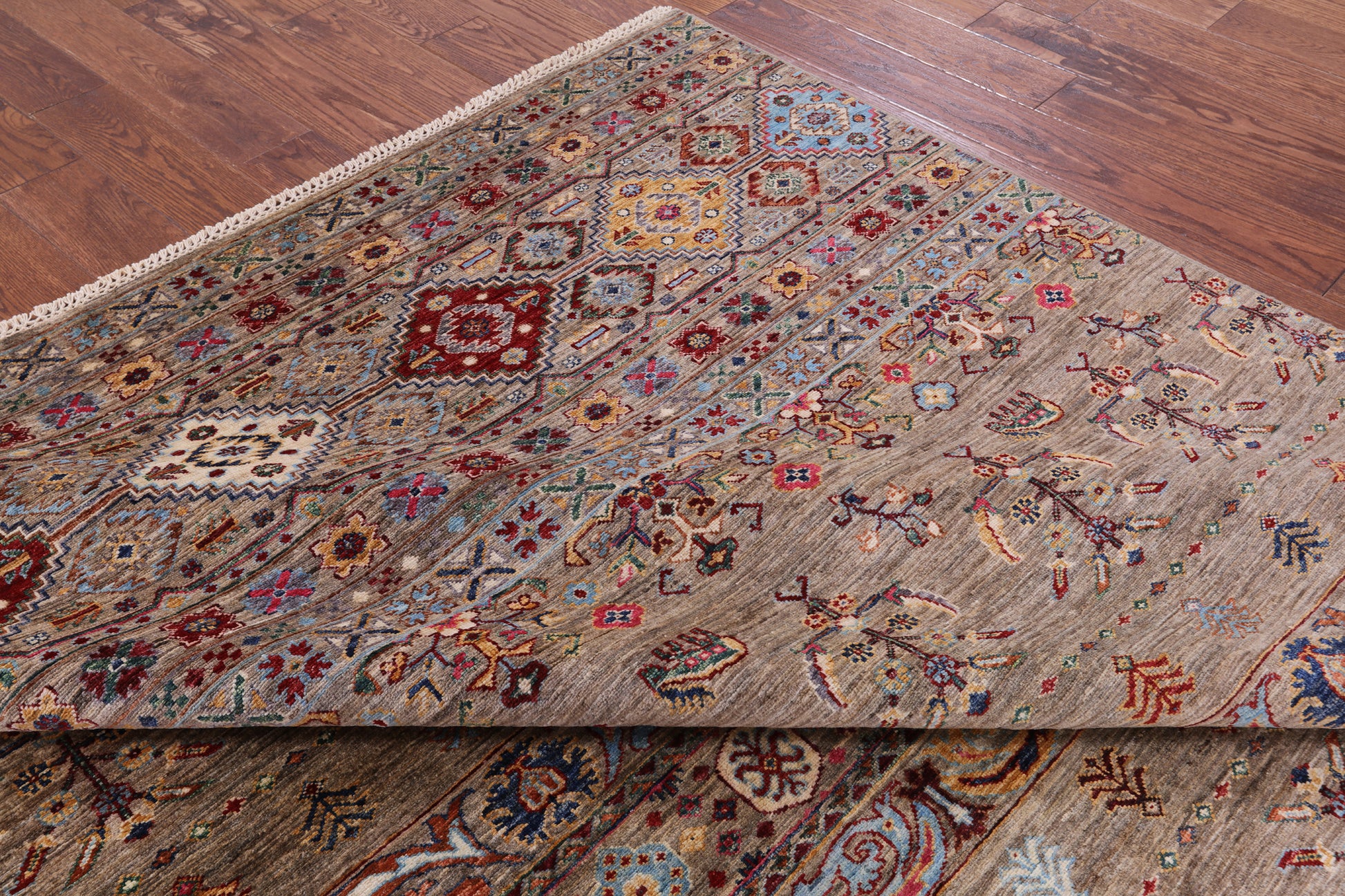 Khorjin Persian Gabbeh Hand Knotted Wool Rug - 6' 10" X 9' 10" - Golden Nile