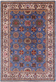 Blue Peshawar Hand Knotted Wool Rug - 6' 9" X 9' 6" - Golden Nile