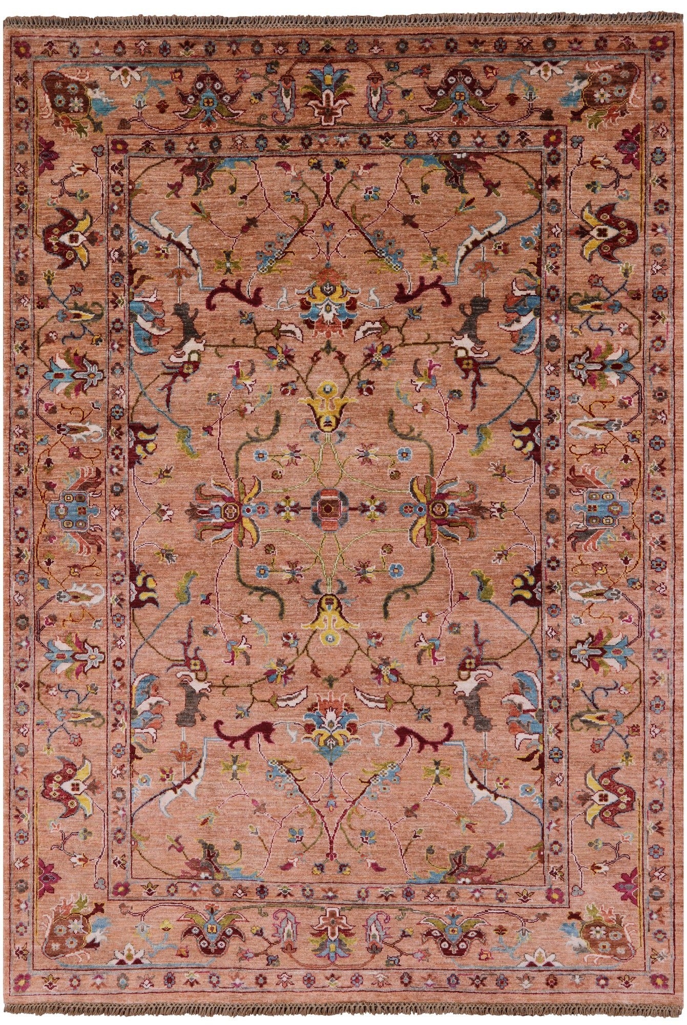 Peshawar Hand Knotted Wool Rug - 5' 9" X 8' 0" - Golden Nile