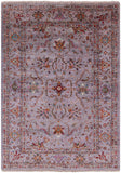 Grey Peshawar Hand Knotted Wool Rug - 5' 8" X 7' 9" - Golden Nile