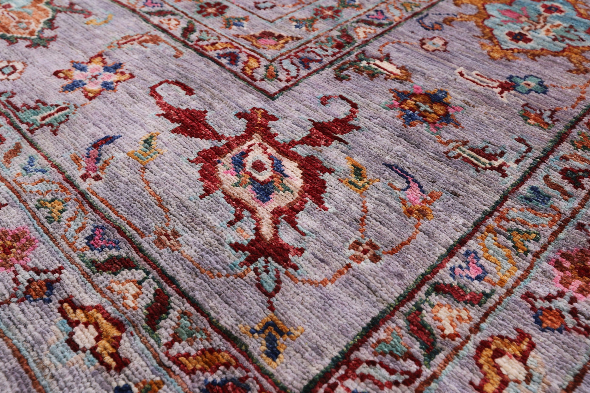 Grey Peshawar Hand Knotted Wool Rug - 5' 8" X 7' 9" - Golden Nile