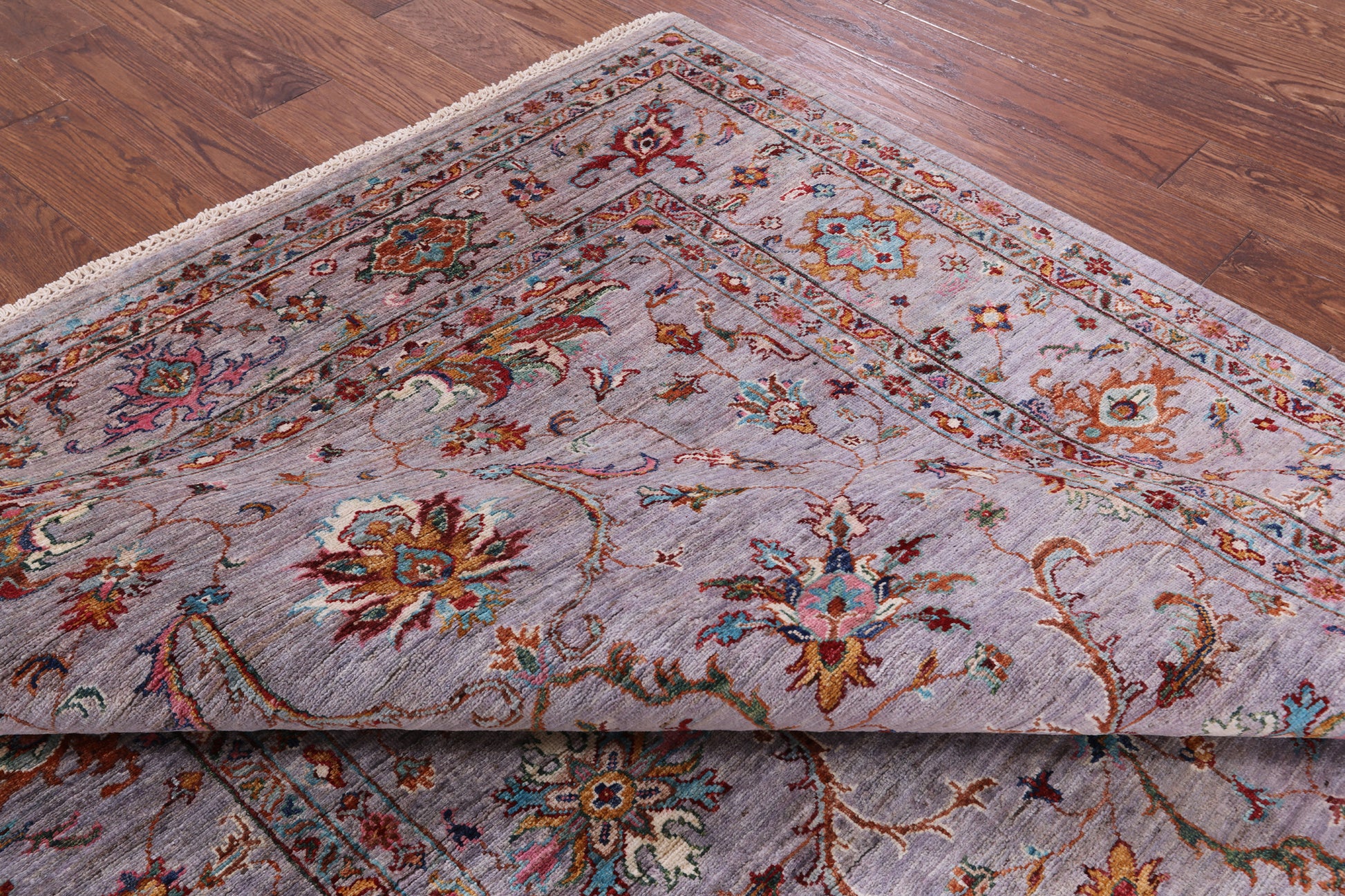 Grey Peshawar Hand Knotted Wool Rug - 5' 8" X 7' 9" - Golden Nile