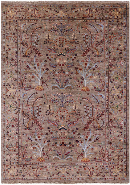 Peshawar Hand Knotted Wool Rug - 5' 8" X 7' 11" - Golden Nile